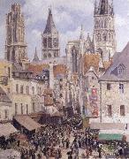 Camille Pissarro Rue de L-Epicerie,Rouen oil painting artist